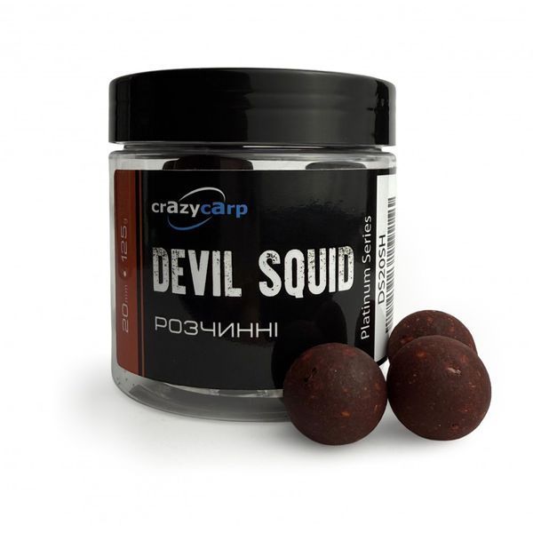 Насадочні бойли Crazy Carp Platinum Soluble Hookbaits Devil Squid 20мм 125г DS20SH