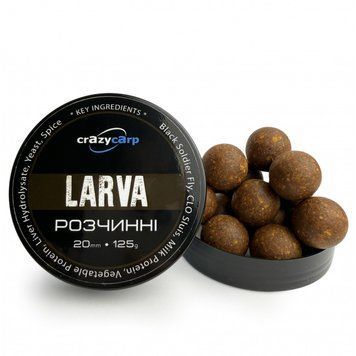 Насадочні бойли Crazy Carp Platinum Soluble Hookbaits Larva 20мм 125г LV20SH