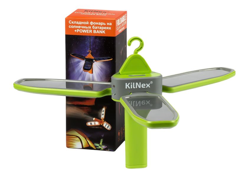 Фонарь на солнечных батареях KILNEX зеленый KLS
