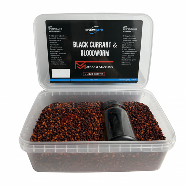 Стік мікс Crazy Carp Method&Stick Mix Black Currant & Bloodworm 400г MSMBCB400