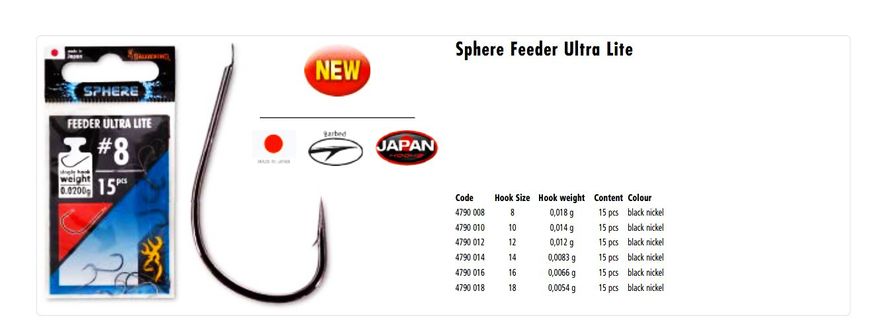 Крючки Browning Sphere Feeder Ultra Lite black nickel 4790010