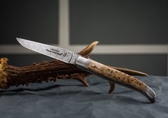 Карманный нож Laguiole 4 "3/4 дамасское лезвие ручка из березовой древесины 2 матовых валика 1.60.140.66MID