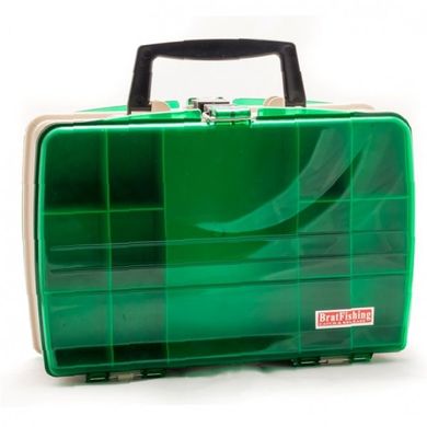 Ящик двухсторонний Bratfishing, зеленый, 22 секции (320×210×110 мм) 120/02-101-320