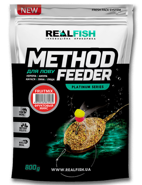 Прикормка Real Fish Method Fruit Mix 800г RFGMFM-01