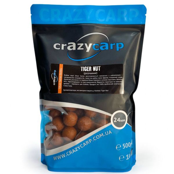 Бойли Crazy Carp Silver Series Tiger Nut & Sweetcorn 24 мм 1кг 24TNSCSB1