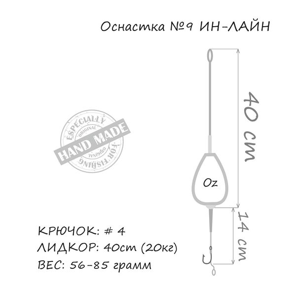 Оснащення коропове Orange #9 In-Line Leadcore MF956