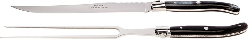Laguiole Сервисный набор нож+вилка ручка из чорного рога 2.60.032.64MI