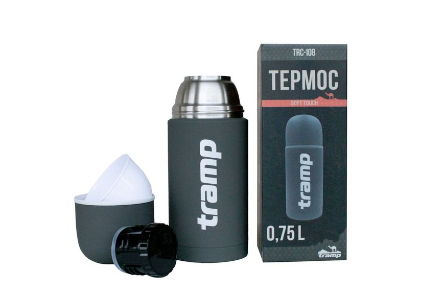 Термос Tramp Soft Touch 0,75 л серый TRC-108gr