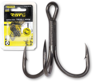 Трійник Black Cat Curved Point Treble Hook DG DG coating 5pcs 4550300