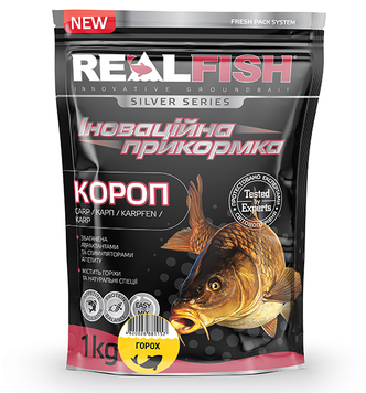 Прикормка Real Fish Карп Горох 1кг 0000373