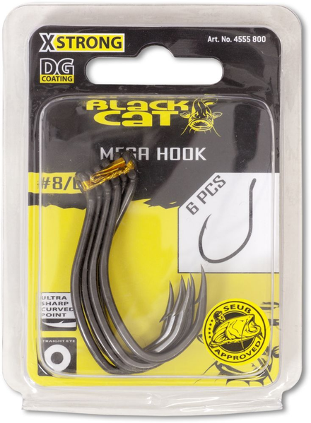 Black Cat Mega Hook DG DG coating 6pcs 4555600