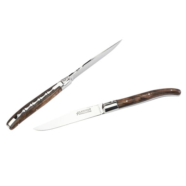 Набір з 2 кованих ножів для стейка Languiole, волоський горіх LTC2NO