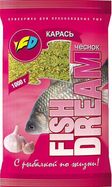 Прикормка FishDream Карась-Чеснок (Классика), 1кг KS005
