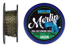 Повідковий матеріал Kryston Merlin Fast Sinking Supple Braid Weed Green KR-ME7