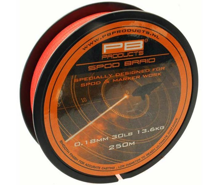 Плетений шнур для Спода і Маркера 0.18 мм Помаранчевий PB Products - Spod & Marker Braid Fluo Orange 13 10380