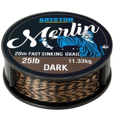 Повідковий матеріал Kryston Merlin Fast Sinking Supple Braid Dark Silt KR-ME13