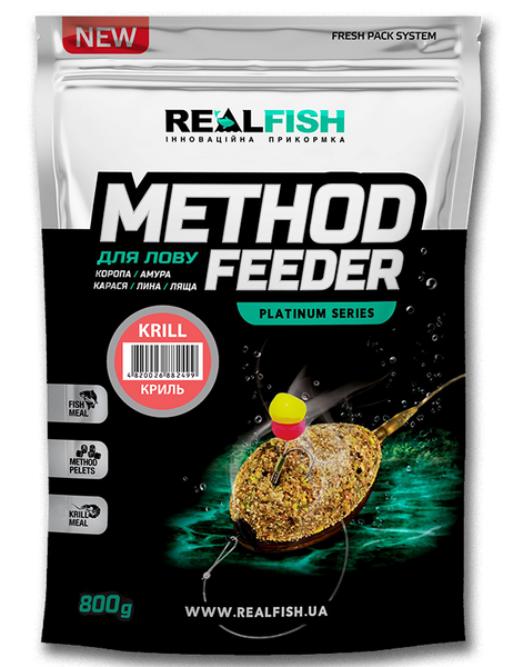 Прикормка Real Fish Method Krill-Криль 800г 882499
