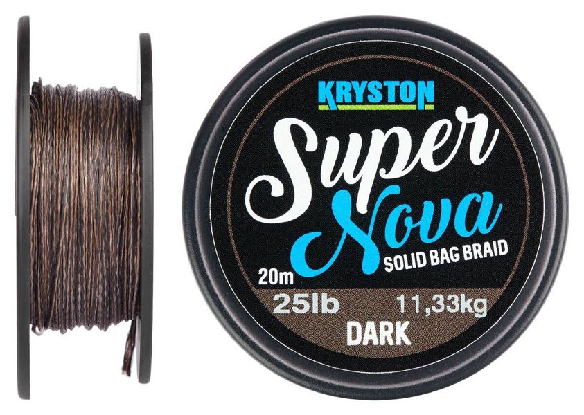 Поводковый материал Kryston Super Nova Solid Bag Supple Braid Dark Silt KR-SU10