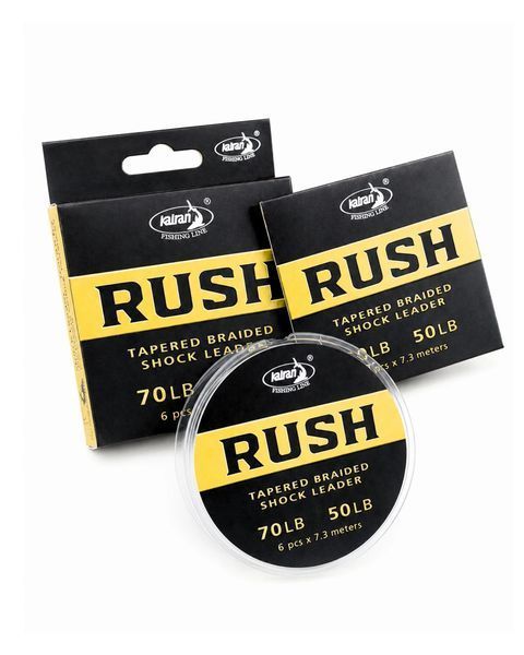 Шок лідер Katran Tapered Braided Shock Leader RUSH 70 - 50LB 7.3m x 6 pcs 4262389022882