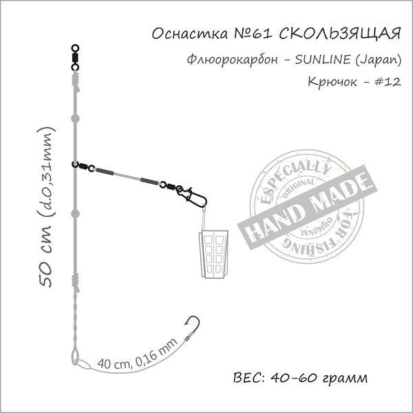 Оснастка фидерная Orange #61 Скользящее MF6150