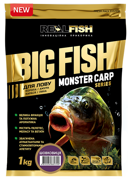 Прикормка Real Fish Bigfish Карп Шелковица 1кг RFBF-01