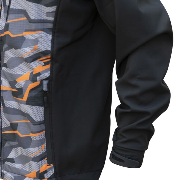 Куртка Viverra Softshell Infinity Hoody Black Camo Orange РБ-2239059