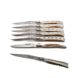 Набор из 6 ножей для стейка ручной работы Laguiole с ручками из рога оленя