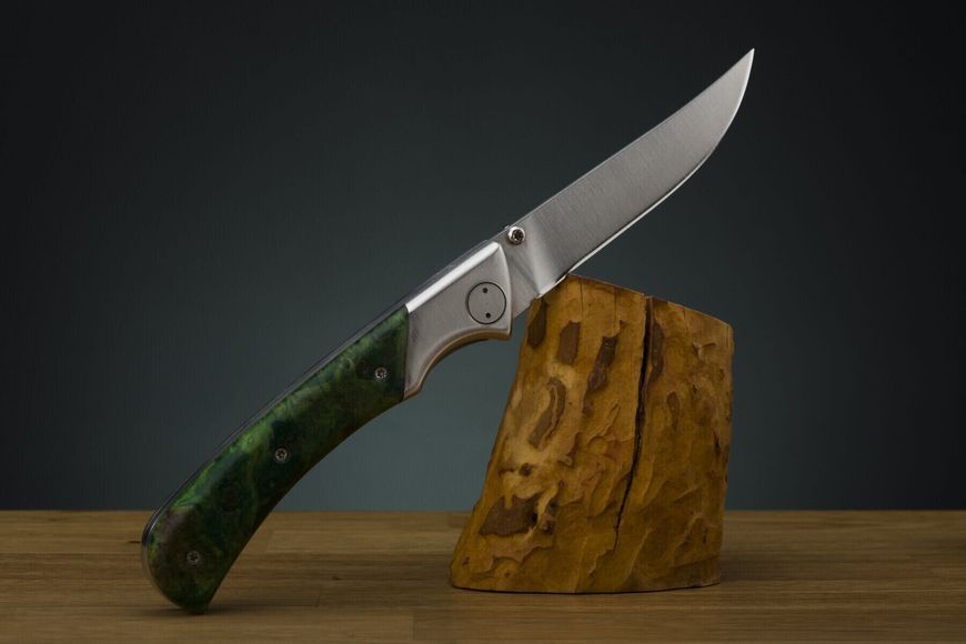 Охотничий складной нож ЕОК с ручкой из зеленого тополя. 1.15.140.75