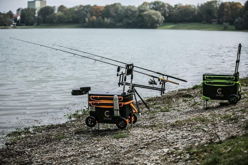 Рыболовный термоящик на колёсах SAROS Pro Orange LQ-229+2Wheels-PO
