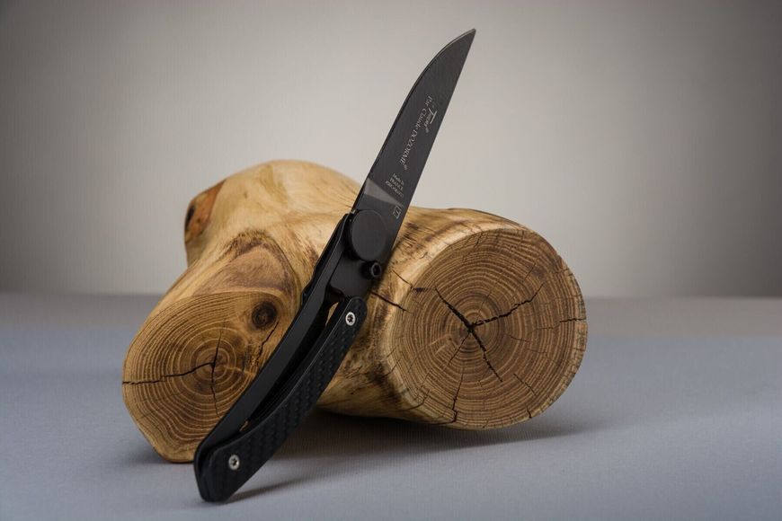 Thiers liner карманный нож, черное лезвие и карбоновая ручка 1.90.142.03N