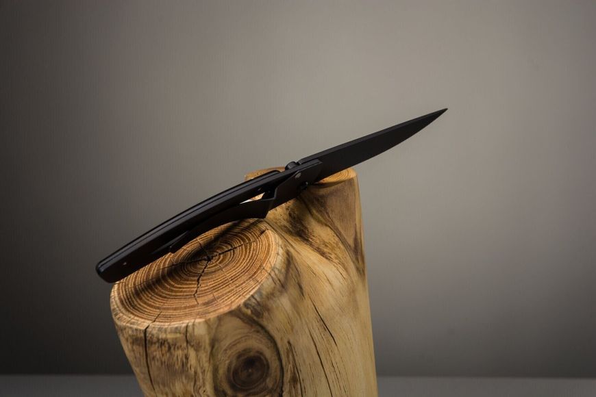 Thiers liner карманный нож, ручка из черного рога, черное лезвие 1.90.142.64N
