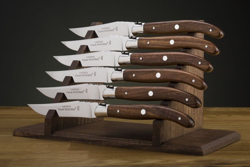 Набір з 6 ножів Laguiole з нержавіючої сталі з ручкою з рожевого дерева 2.60.001.48