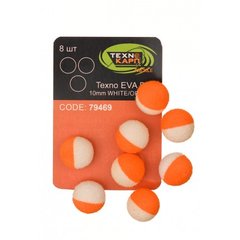 Насадка Zig Rig Technocarp Texno EVA Balls 10mm White/Orange 8шт 79469
