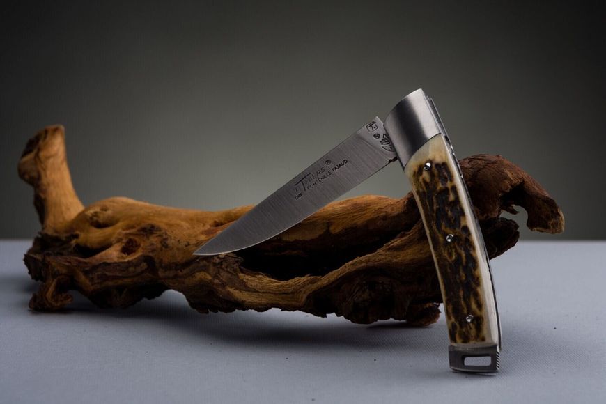 Нож со складным лезвием Le Thiers "Pocket" ручной работы, олень T8BC