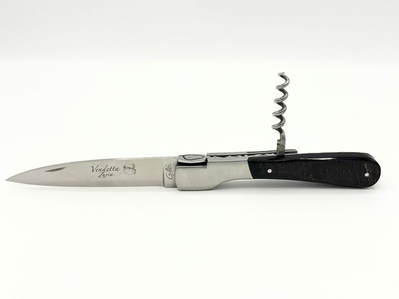 Корсиканський нож ручной работы Corsican Vendetta Traditional with Corkscrew Buffalo bark V2BB